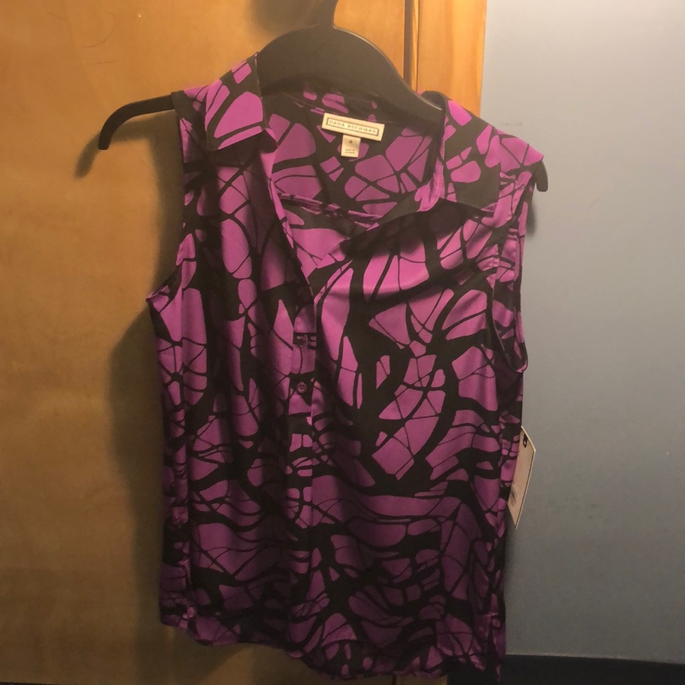 purple and black blouse